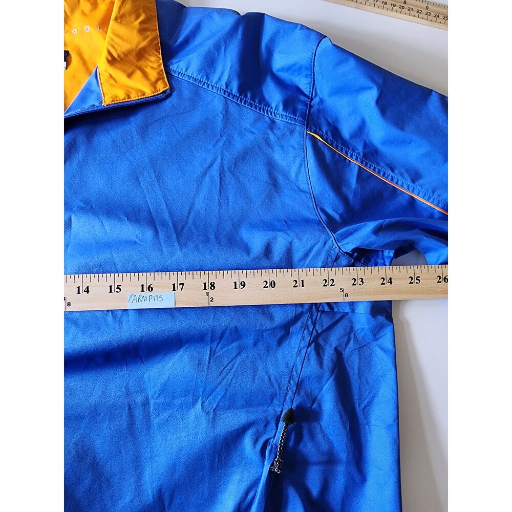 NIKE GOLF + ESPN PLUS Blue Orange Wind Shield 1/4 Zip Pullover Jacket SZ L - Picture 7 of 11